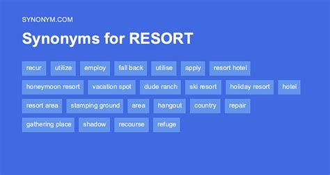 resorting to synonym|Resort To synonyms .